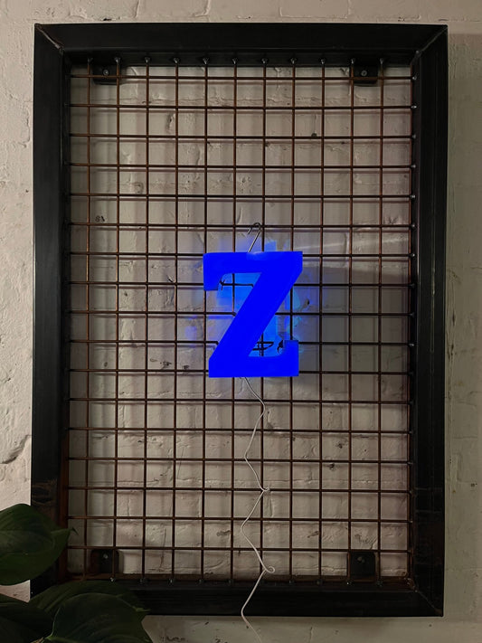 Buchstabe Z – Vintage Leuchtbuchstabe aus Metall - goodoldletters